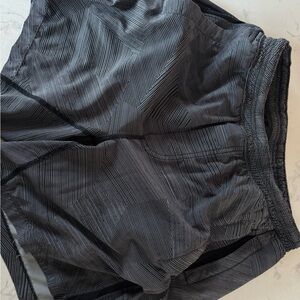 Lululemon Black Pinstripe Skirt with Subtle White Lines